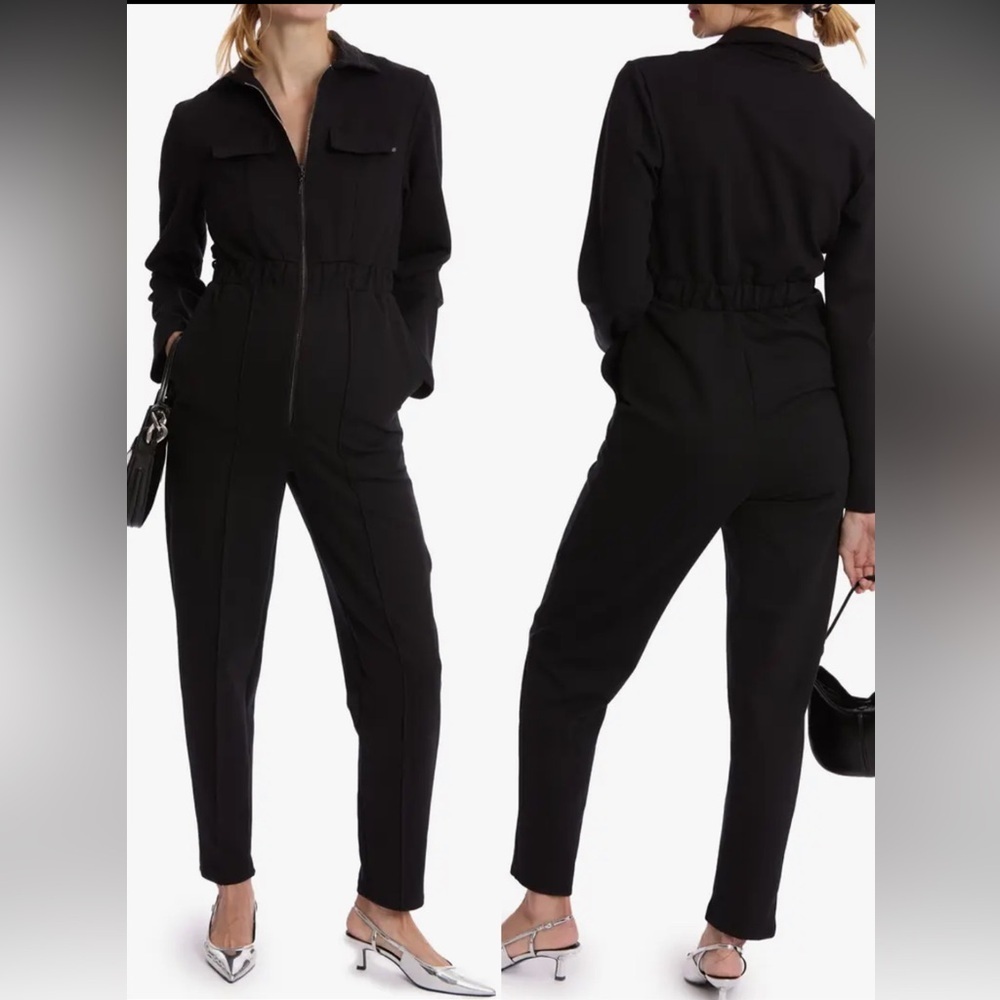 NEW Cache Coeur Pablo Long Sleeve Maternity Nursing Black Jumpsuit sz S